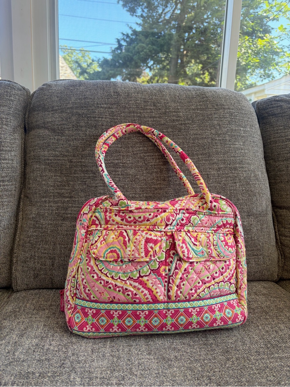 Vera Bradley Pink Quilted Paisley Tote